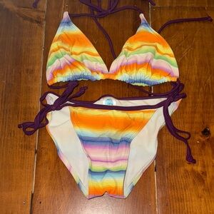 Colorful Striped Bikini Set